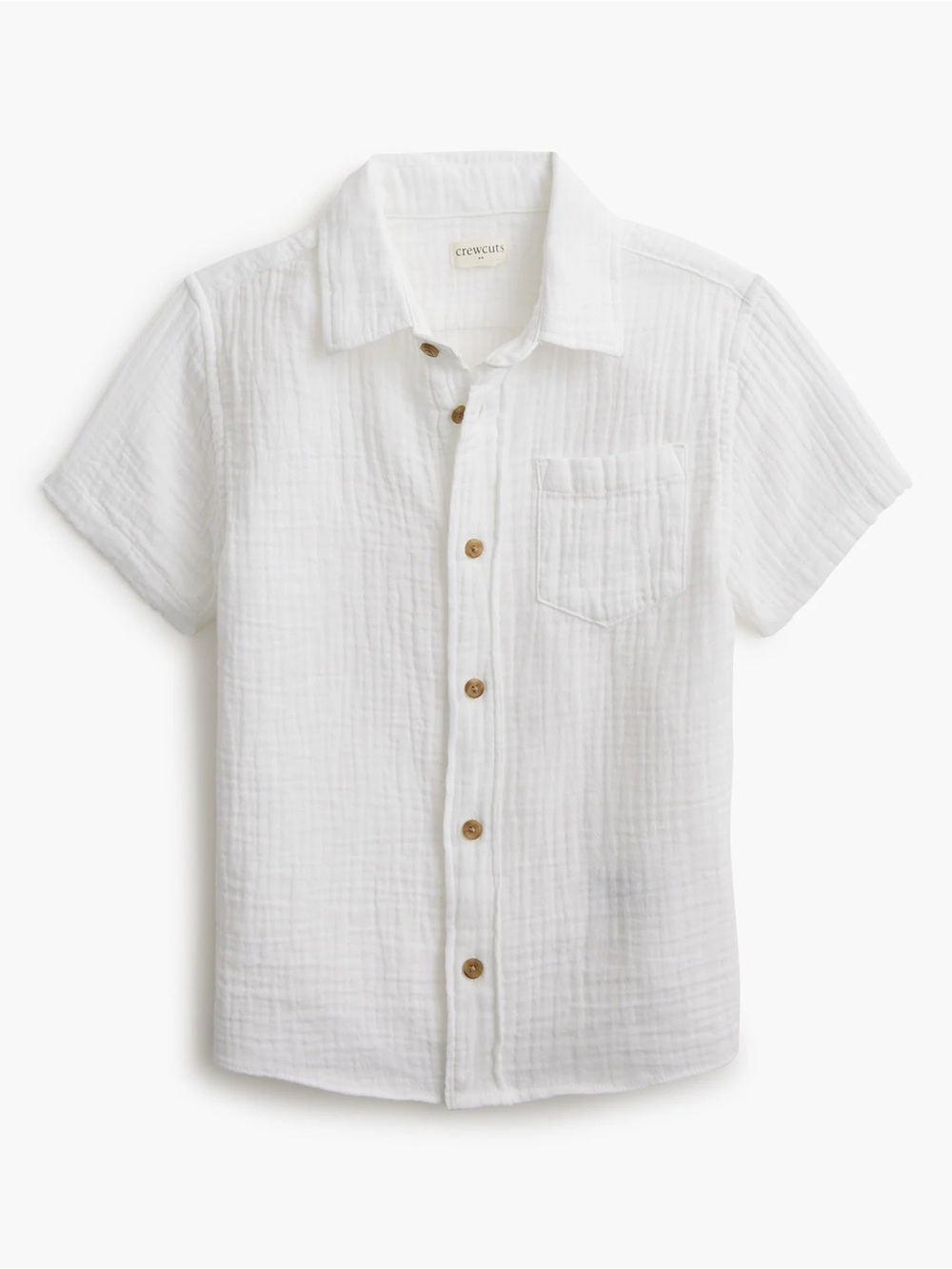 **NWT** J Crew- Crewcuts White Gauze Short-Sleeve Button-Up Shirt for Kids